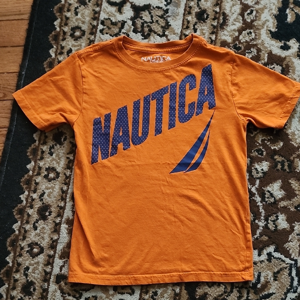 LIKE NEW! Nautica Dark Orange Graphic T-Shirt; L (6)